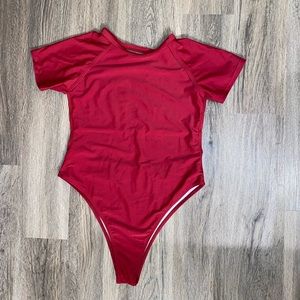 Backless T-Shirt style Matte Swim one-piece swimsuit